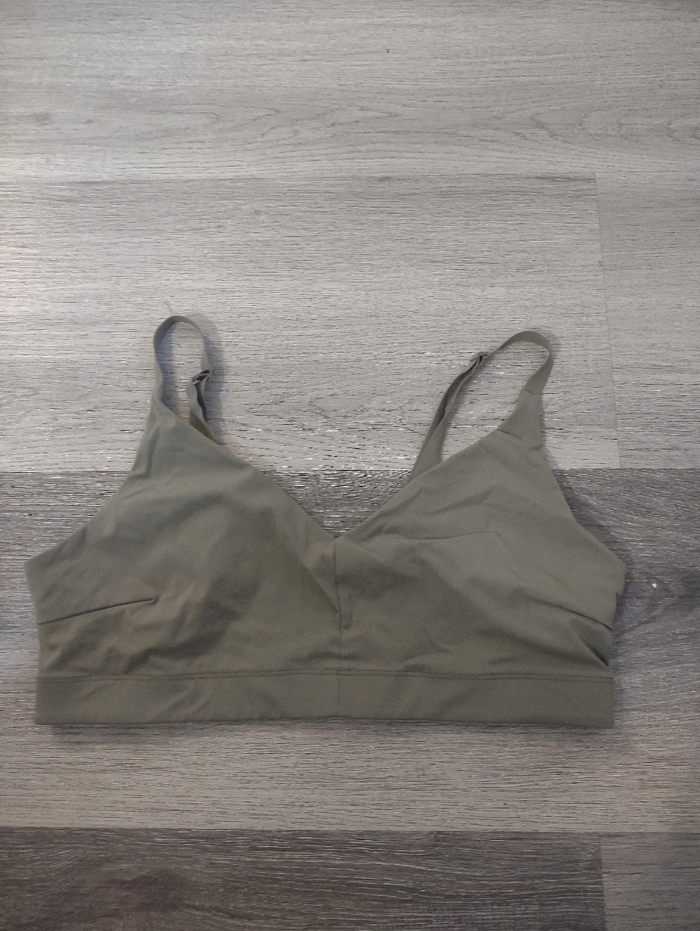 Outdoor Voices Olive Green Wireless Sports Bra